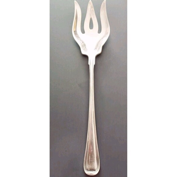 Gorham EP Silverplate Scalloped Serving Spoon Meat Fork Set N118 N119 10.25" Vtg - Picture 12 of 14
